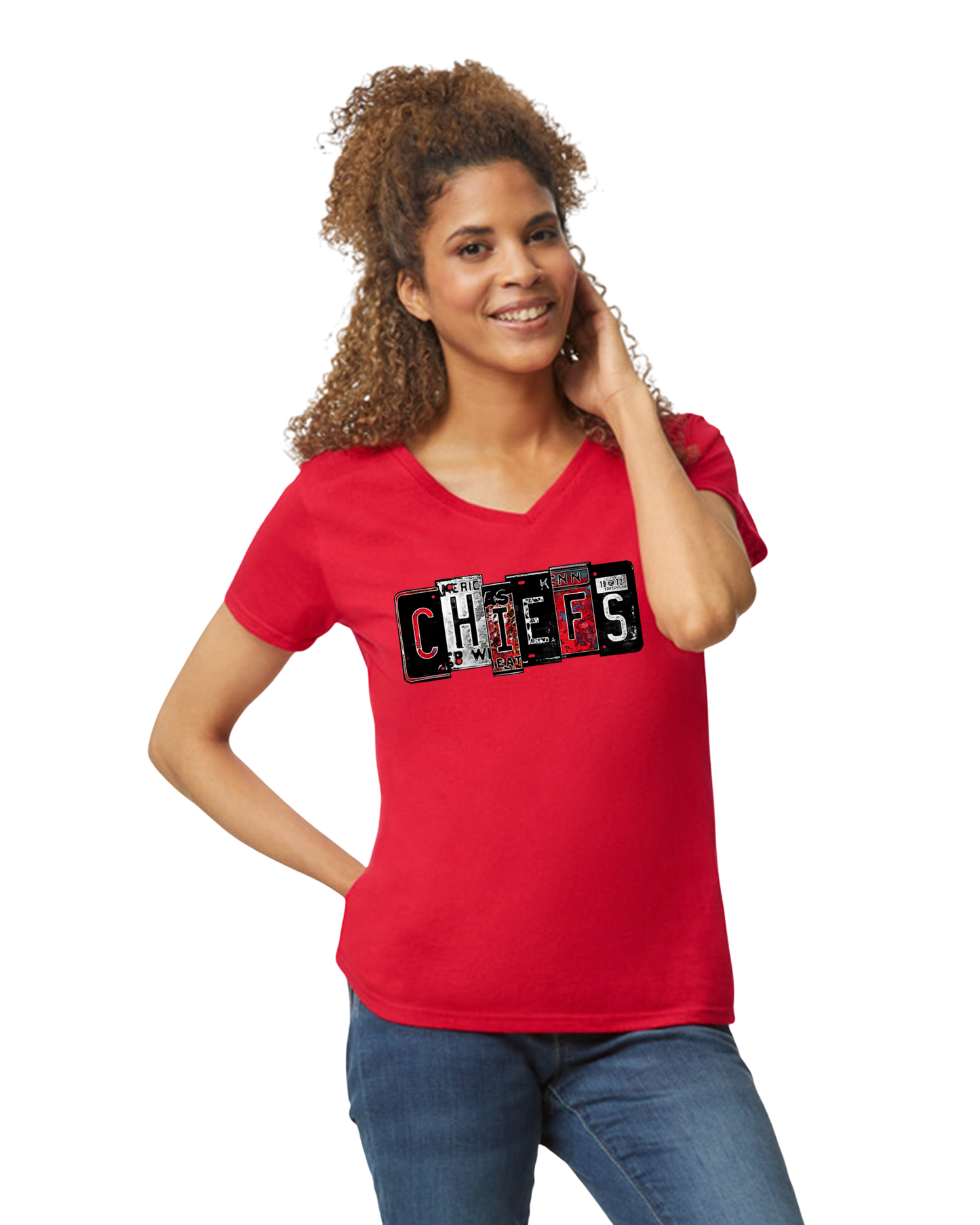 Womens licensed plate lettered Chiefs shirt